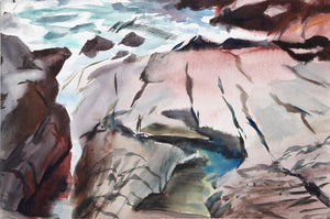 Surf Bald Head Cliff (P4.26) Watercolor | Eve Nethercott,{{product.type}}
