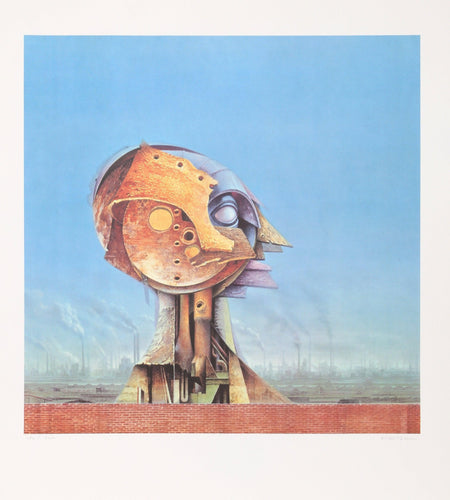 Surreal Head Structure lithograph | Unknown Artist,{{product.type}}