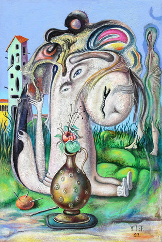 Surrealist Portrait in a Garden Oil | Yuri V. Ivanov,{{product.type}}