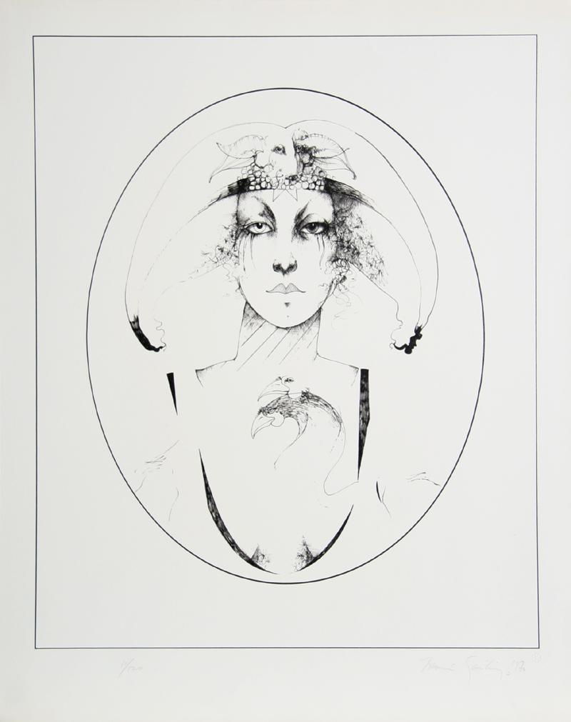 Swan Portrait Lithograph | Ramon Santiago,{{product.type}}