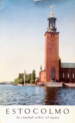Sweden - Estocolmo - El Ayuntamiento Poster | Travel Poster,{{product.type}}