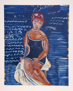 Swimmer Lithograph | David Stein,{{product.type}}