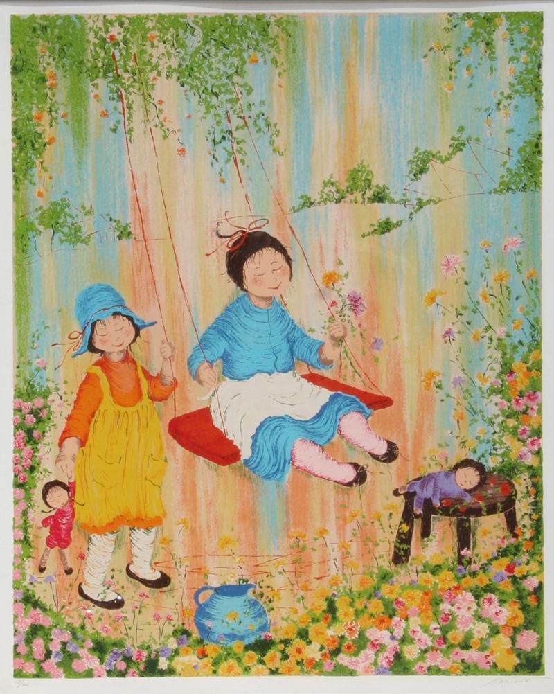 Swing Set Lithograph | Mildred Barrett,{{product.type}}