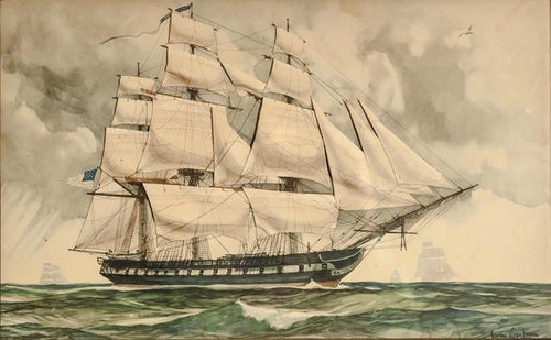 Tall Ship from Ship Ahoy Construction Book for Fireside Sailors Home Decor | Gordon Grant,{{product.type}}