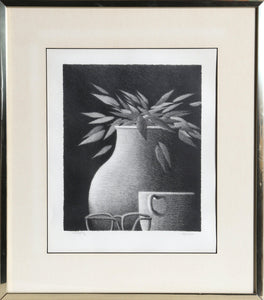 Tall Vase with Glasses Lithograph | Robert Kipniss,{{product.type}}