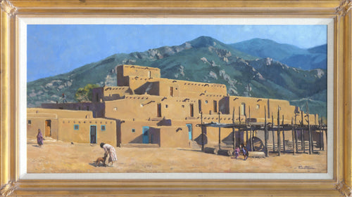 Taos Pueblo Oil | Unknown Artist,{{product.type}}