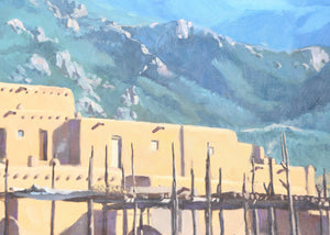 Taos Pueblo Oil | Unknown Artist,{{product.type}}