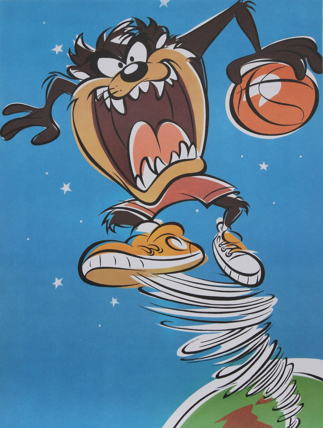 Taz with Basketball Poster | Warner Bros. Cartoons,{{product.type}}