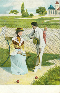 Tennis Couple at Court Ephemera | Unknown Artist,{{product.type}}