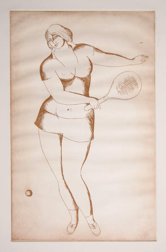 Tennis Player II Etching | Elie Nadelman,{{product.type}}