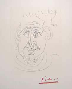 Tete d'Homme au Bouc Etching | Pablo Picasso,{{product.type}}