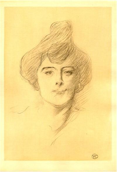 Tete de Femme de Face Lithograph | Henri de Toulouse-Lautrec,{{product.type}}