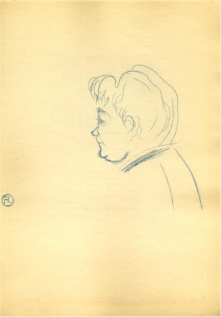 Tete de Femme de Profil a Gauche Lithograph | Henri de Toulouse-Lautrec,{{product.type}}