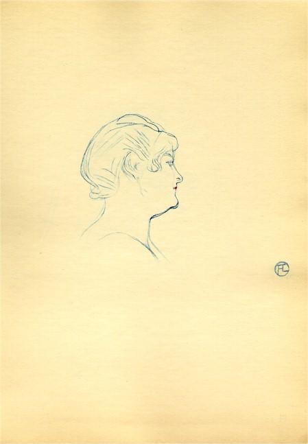 Tete de Femme de Profil Lithograph | Henri de Toulouse-Lautrec,{{product.type}}