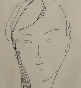 Tete de Femme Etching | Amedeo Modigliani,{{product.type}}
