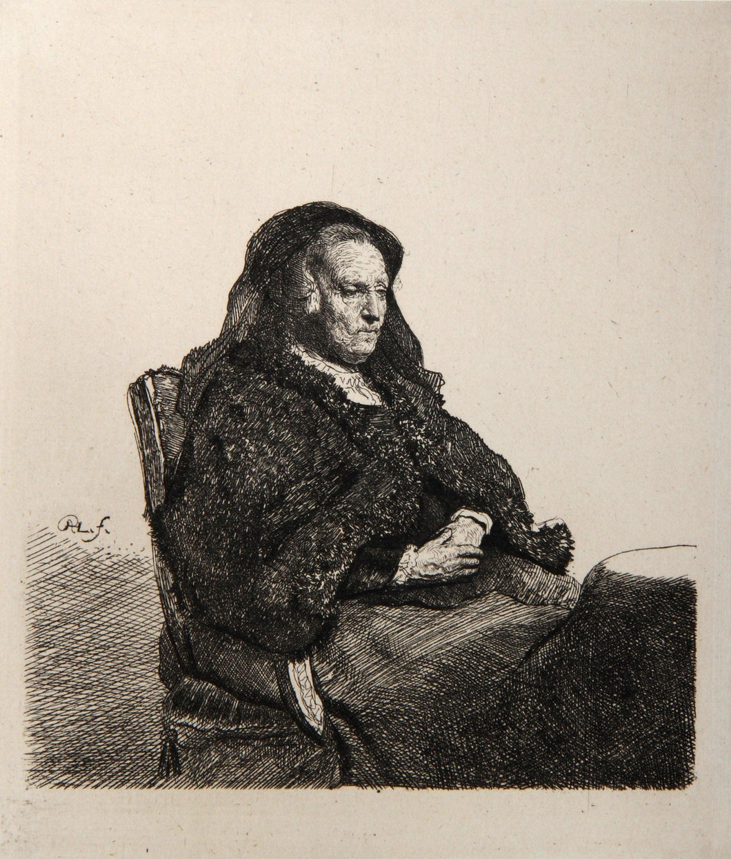The Artist's Mother  (B343) Etching | Rembrandt,{{product.type}}