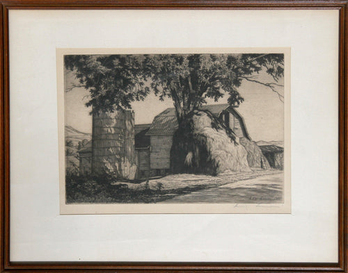 The Big Haystack Etching | Luigi Lucioni,{{product.type}}