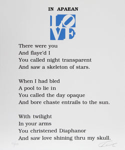 The Book of Love Poem - In Apaean Screenprint | Robert Indiana,{{product.type}}