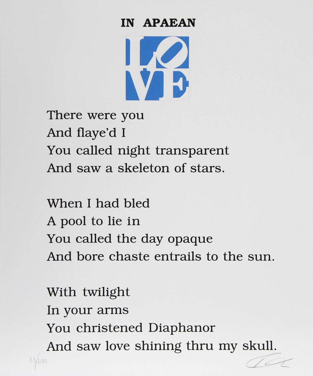 The Book of Love Poem - In Apaean Screenprint | Robert Indiana,{{product.type}}