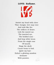 The Book of Love Poem - LOVE: Enflame. Screenprint | Robert Indiana,{{product.type}}