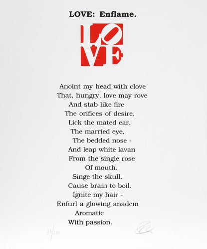 The Book of Love Poem - LOVE: Enflame. Screenprint | Robert Indiana,{{product.type}}