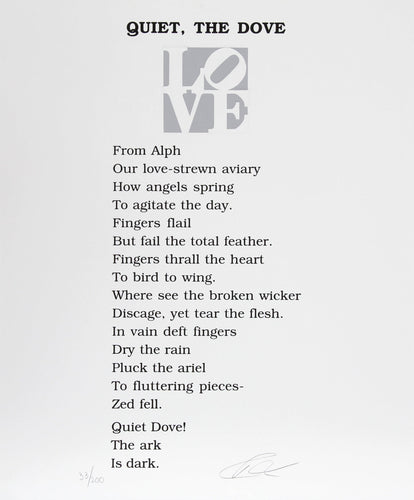 The Book of Love Poem - Quiet, The Dove Screenprint | Robert Indiana,{{product.type}}