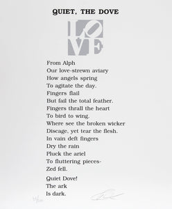 The Book of Love Poem - Quiet, The Dove Screenprint | Robert Indiana,{{product.type}}