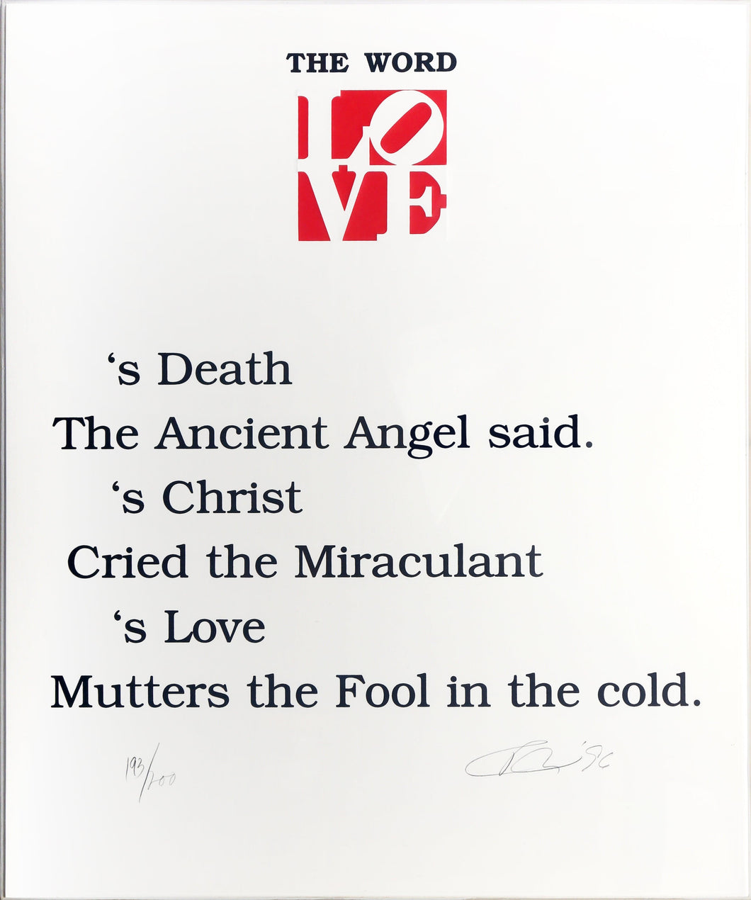 The Book of Love Poem - The Word Screenprint | Robert Indiana,{{product.type}}