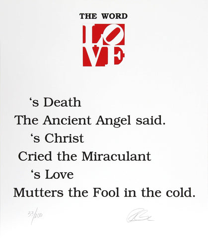 The Book of Love Poem - The Word Screenprint | Robert Indiana,{{product.type}}