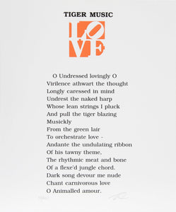 The Book of Love Poem - Tiger Music Screenprint | Robert Indiana,{{product.type}}