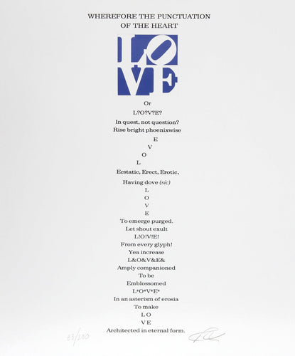 The Book of Love Poem - Wherefore the Punctuation of the Heart - II Screenprint | Robert Indiana,{{product.type}}