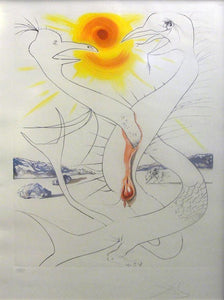The Caduseus of Mars Nourished by the Ball of Fire of Jupiter Etching | Salvador Dalí,{{product.type}}