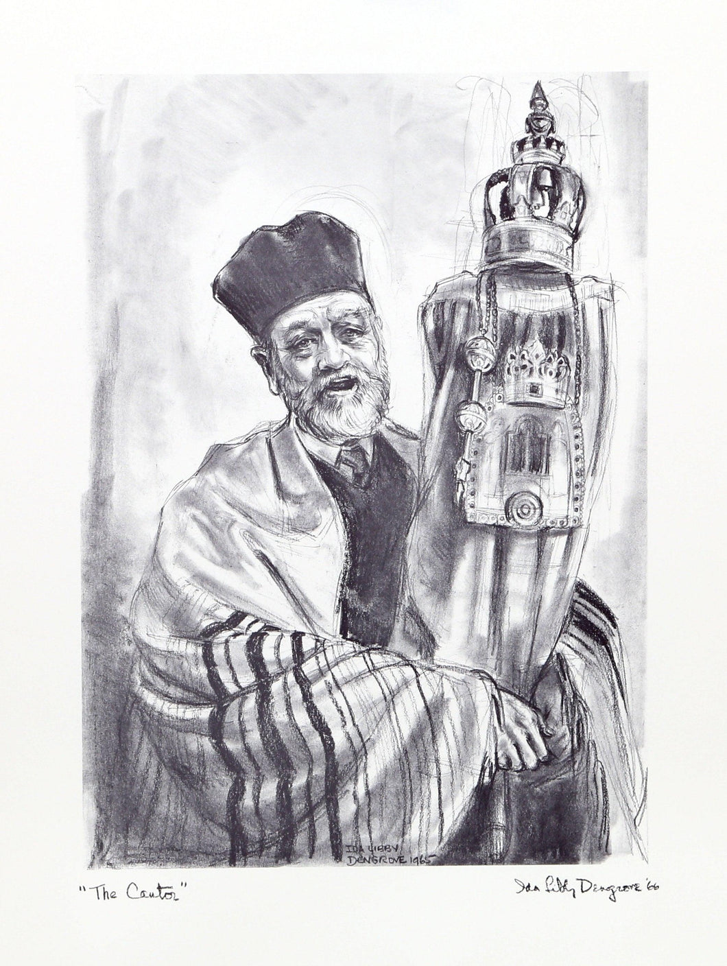 The Cantor from Twelve Drawings of Jewish Life Poster | Ida Libby Dengrove,{{product.type}}