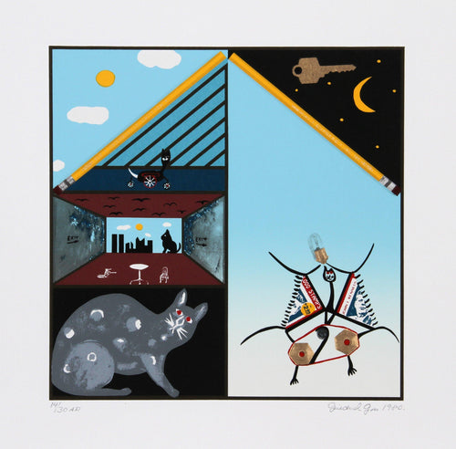 The Cat in the Cellar Screenprint | Friedrich Gross,{{product.type}}