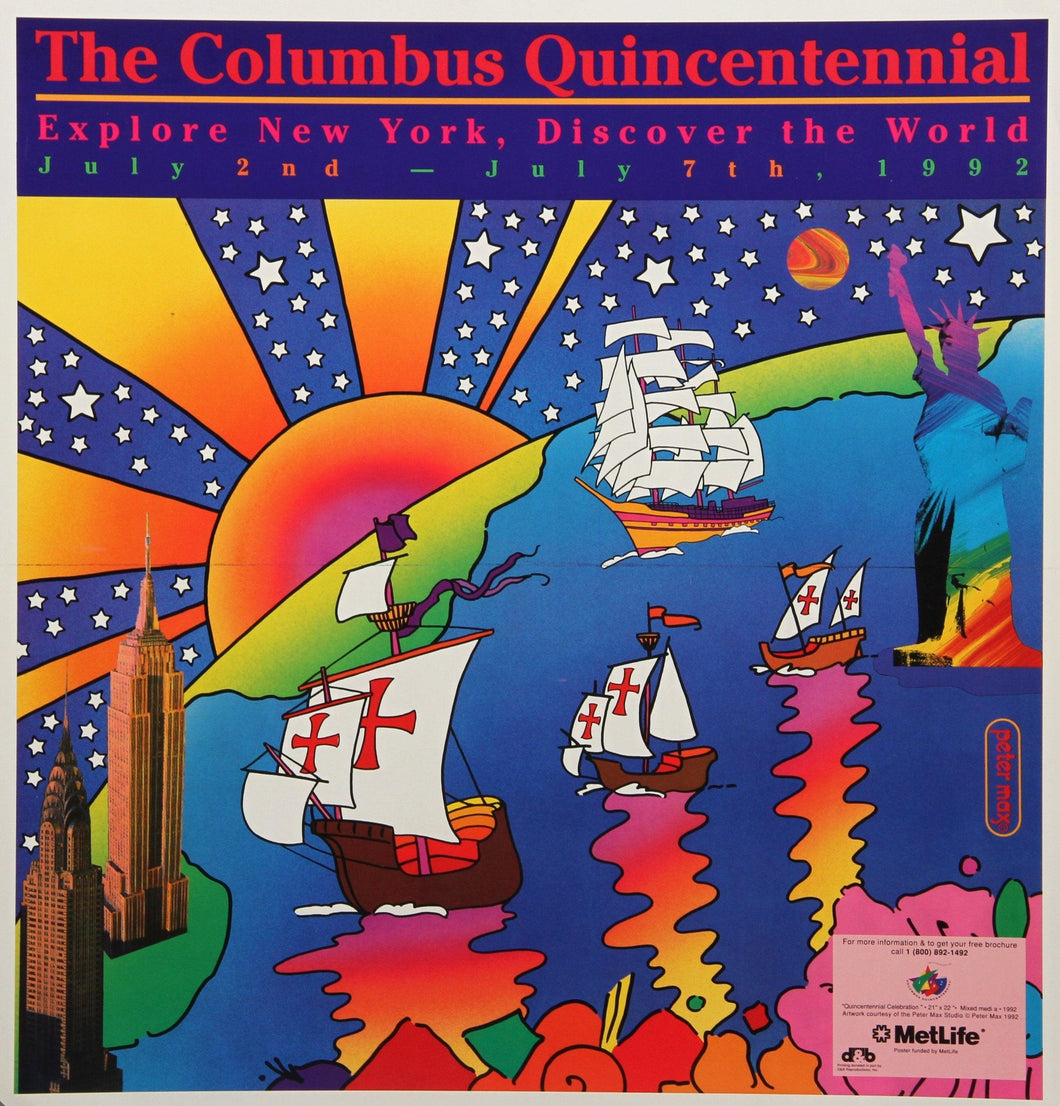 The Columbus Quincentennial Poster | Peter Max,{{product.type}}