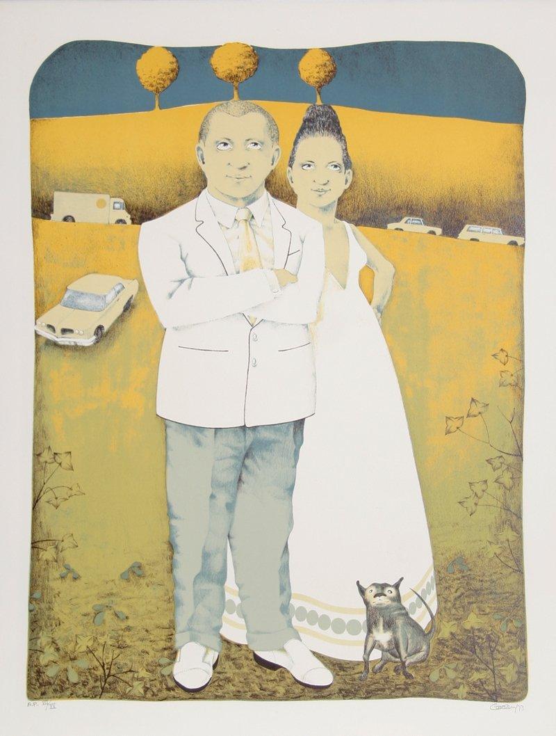 The Couple from the Limestoned Portfolio Lithograph | Dennis Geden,{{product.type}}