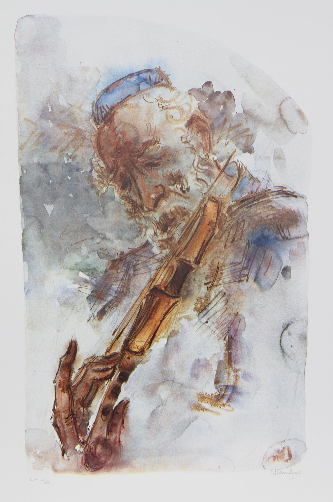 The Fiddler II Lithograph | Chaim Gross,{{product.type}}