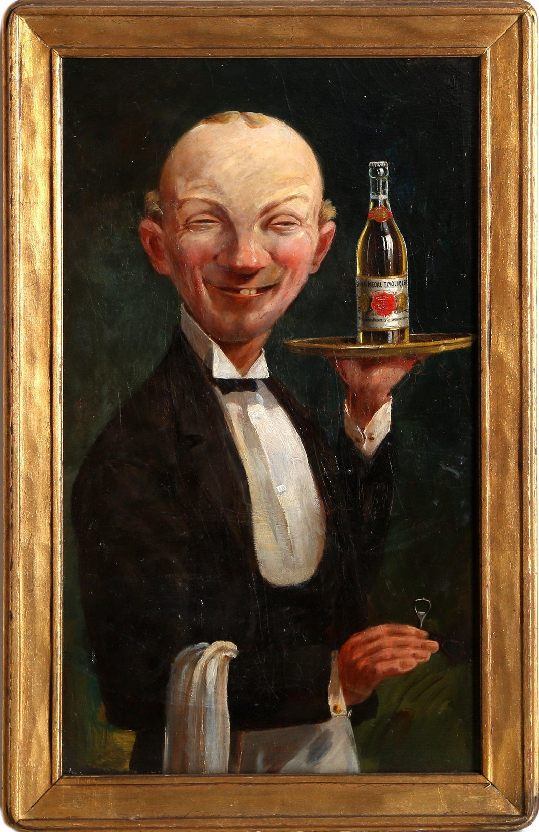 The Handsome Waiter (Gold Medal Tivoli Beer) Oil | Unknown Artist,{{product.type}}