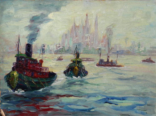 The Harbor Oil | Margaretha E. Albers,{{product.type}}