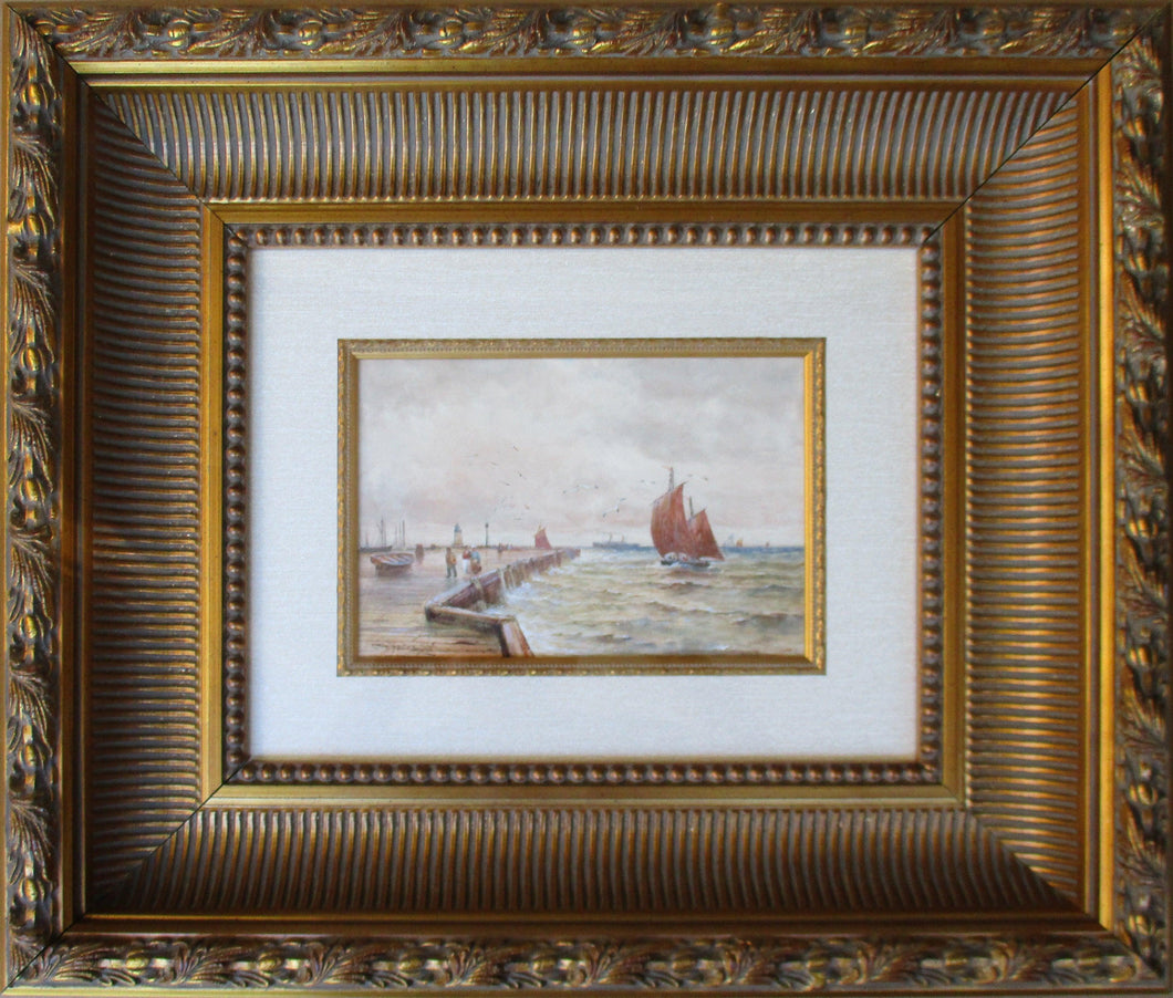 The Jetty Watercolor | Thomas Bush Hardy,{{product.type}}