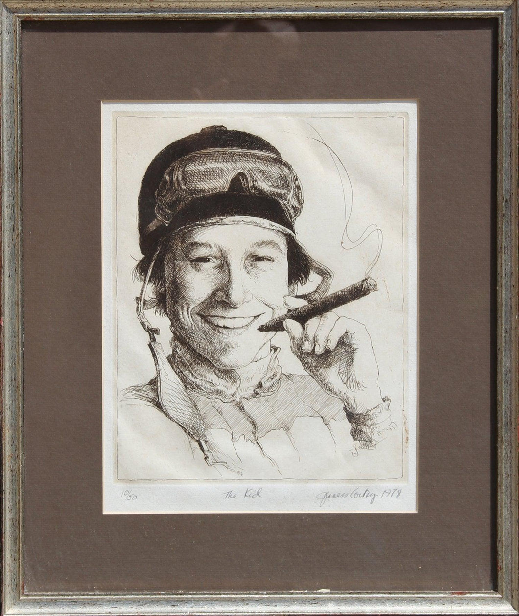 The Kid (Steve Cauthen) Etching | Jenness Cortez,{{product.type}}