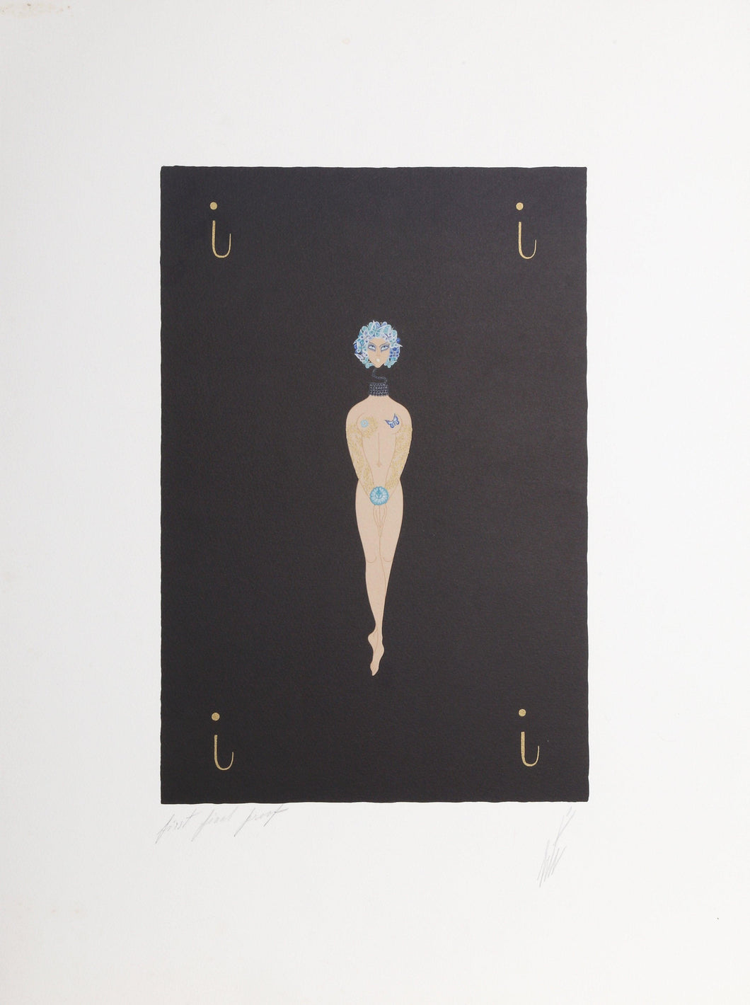 The Letter I from the Alphabet Suite Screenprint | Erté,{{product.type}}