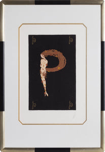 The Letter P from the Alphabet Suite Screenprint | Erté,{{product.type}}
