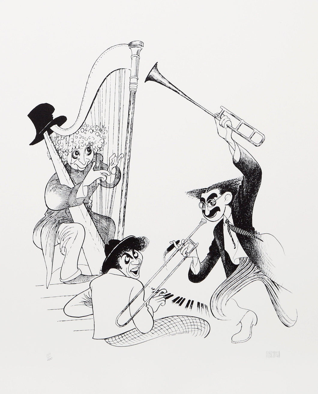 The Marx Brothers Musicale Lithograph | Al Hirschfeld,{{product.type}}
