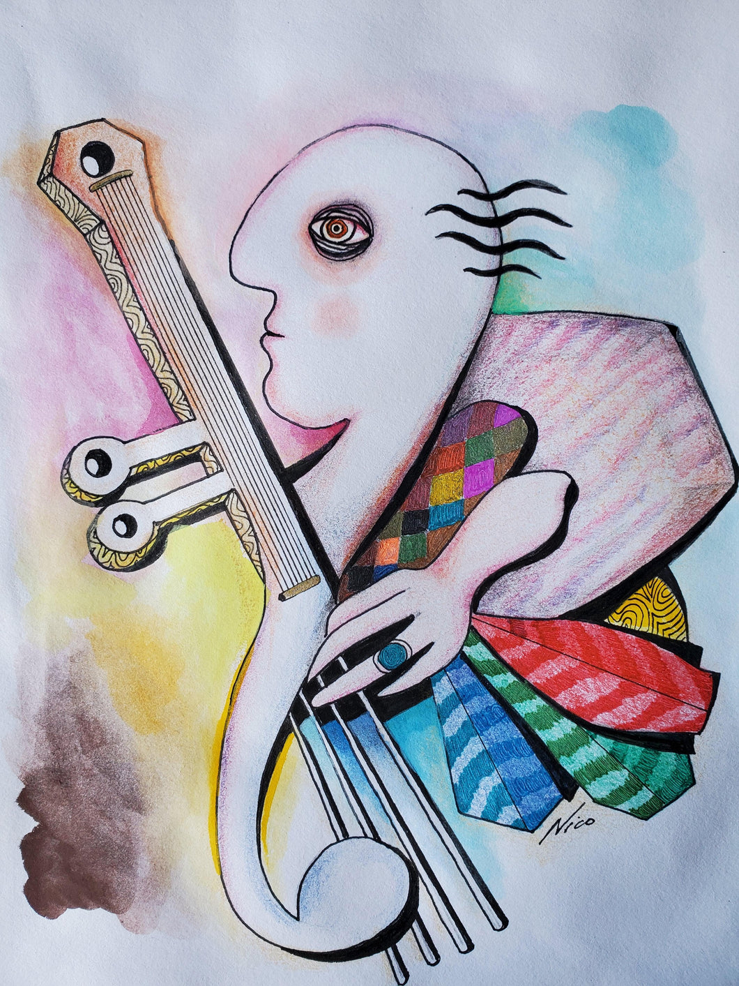 The Musician Watercolor | Nico,{{product.type}}