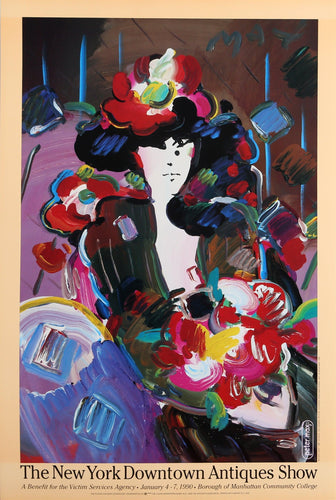 The New York Downtown Antiques Show (Brown Lady) Poster | Peter Max,{{product.type}}