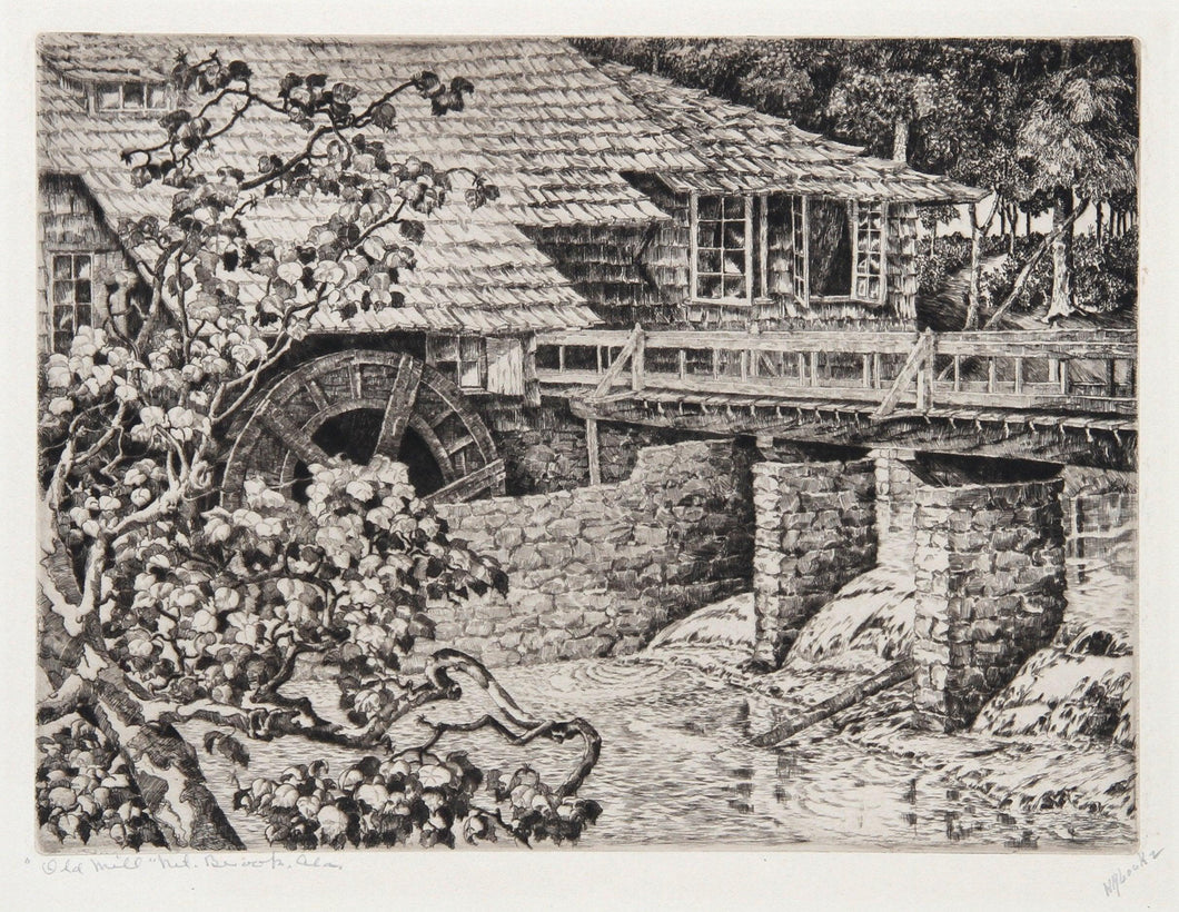 The Old Sawmill Etching | Walter Ronald Locke,{{product.type}}