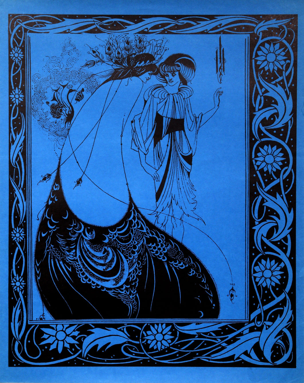 The Peacock Skirt (Blue) Poster | Aubrey Beardsley,{{product.type}}