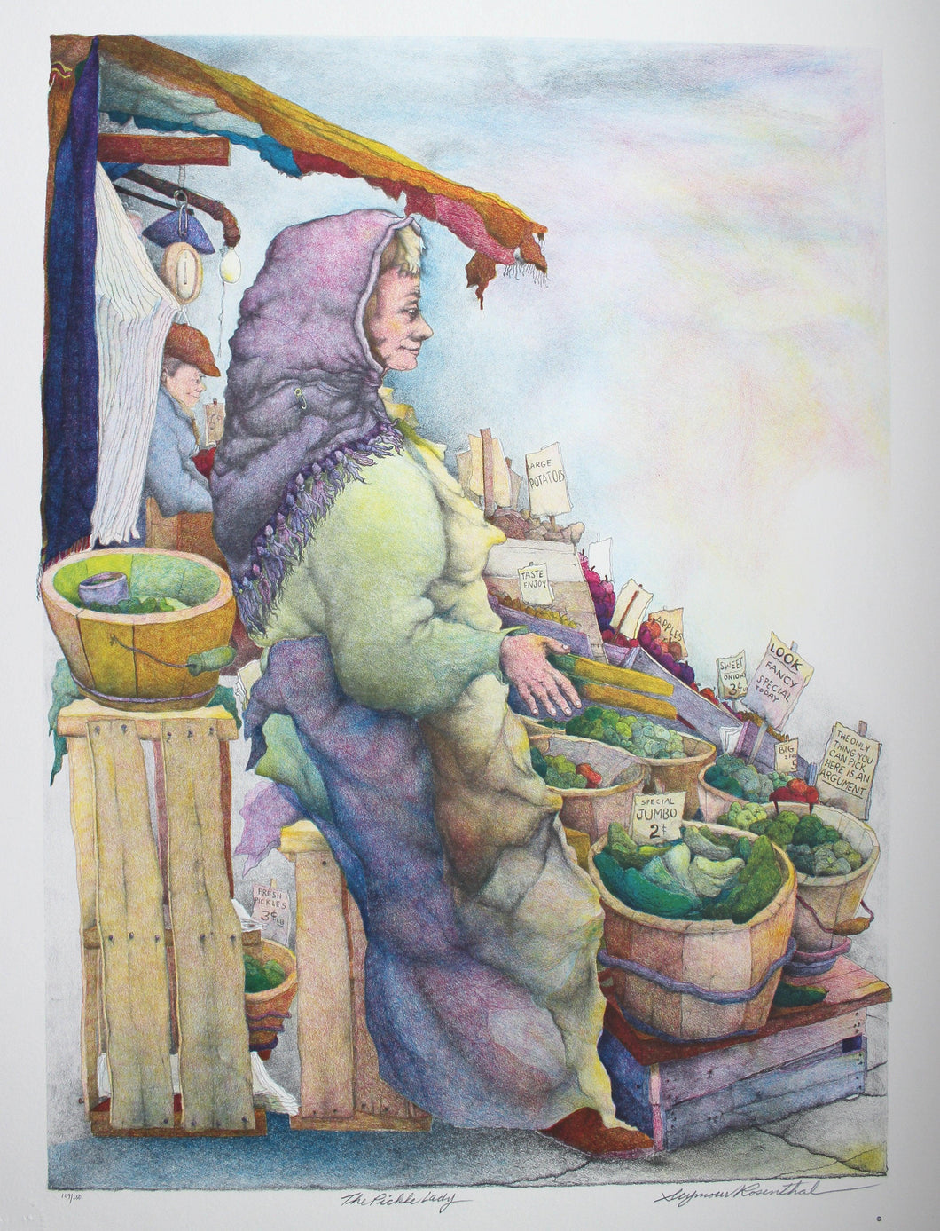 The Pickle Lady Lithograph | Seymour Rosenthal,{{product.type}}