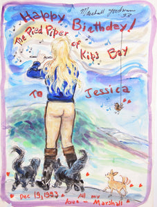 The Pied Piper of Kips Bay Watercolor | Marshall Goodman,{{product.type}}